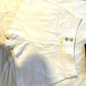 Frame white denim Le Hardy shorts